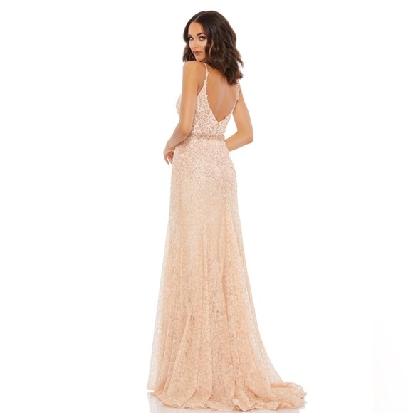 Mac Duggal 79341 NWT Godet Skirt Lace Dress - Picture 2 of 7